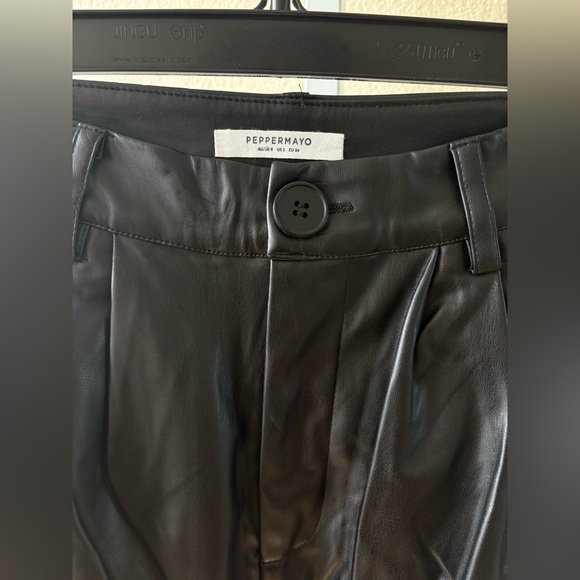 NWOT - Peppermayo Faux Leather Wide Leg Pants in Black - Size 2 - Picture 6 of 6